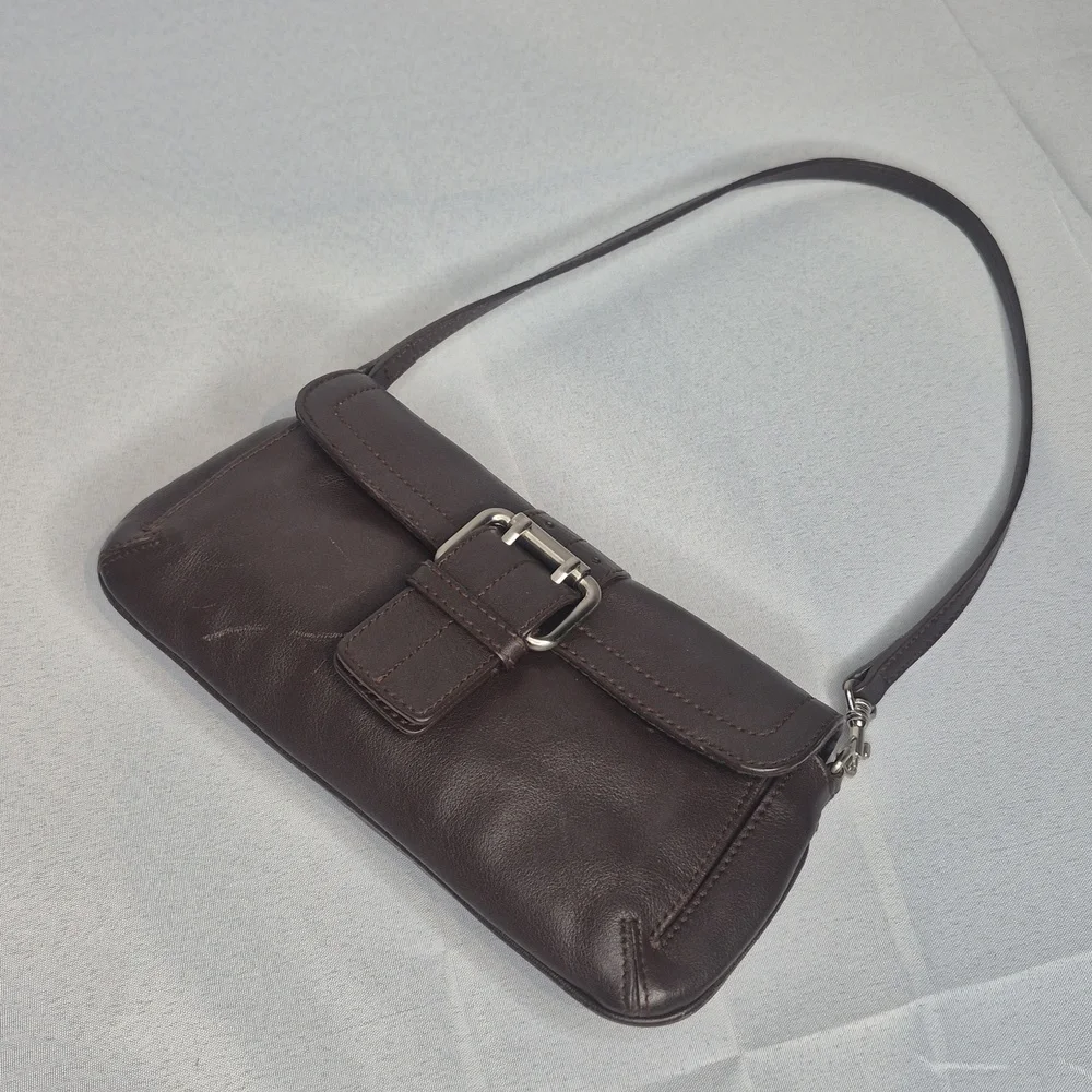 Furla Chocolate Brown Leather Shoulder Handbag